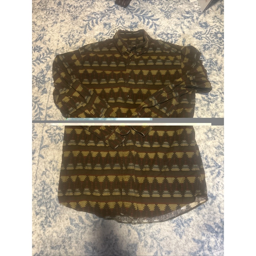 Woolrich Mens Shirt Size Xl Aztec Style Print Southwestern Flannel Button Down